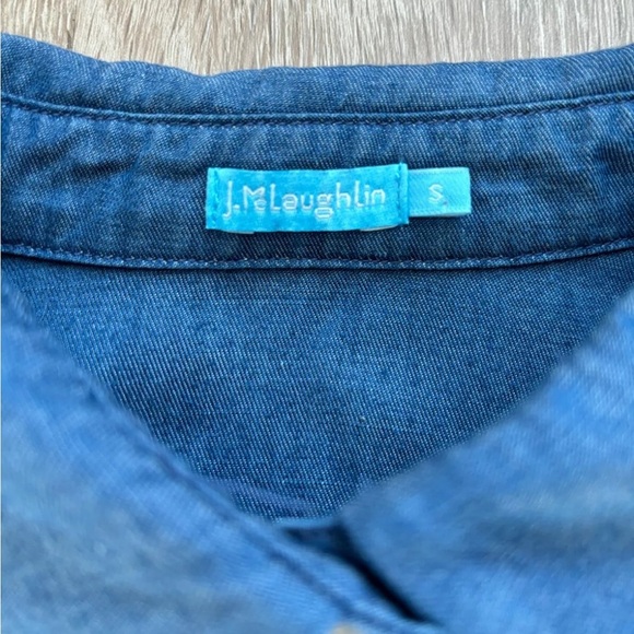 J. McLaughlin Top Womens Size Small Cotton Chambray Button Up Boho Western Ranch - Picture 6 of 10